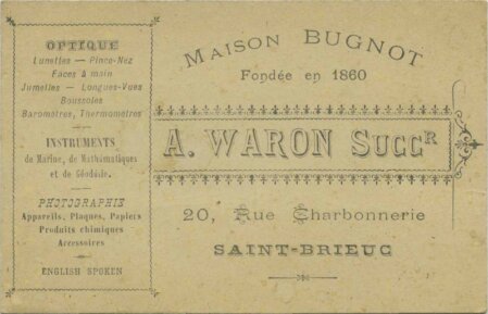Publicité Waron de 1898