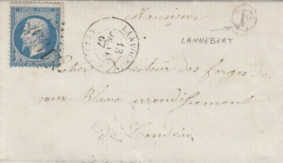 Marque postale de Lannebert en 1867 1/2