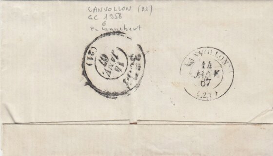 Marque postale de Lannebert en 1867 2/2